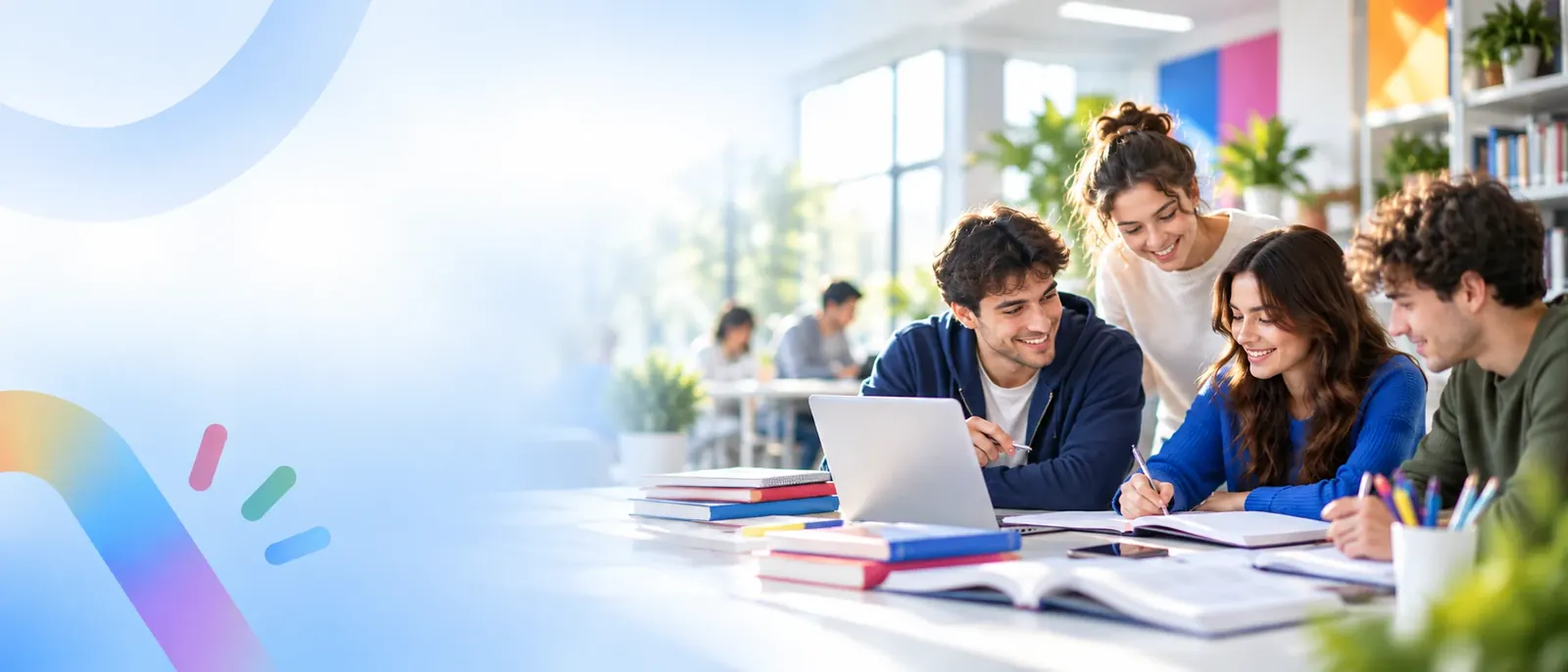 Gruppo di studenti che studia insieme